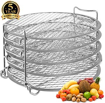 Dehydrator Stand for Ninja Foodi Accessories, Dehydrator Rack with Five Stackable Layers Food Grade 304 Stainless Steel Compatible with Ninja Foodi Pressure Cooker Air Fryer 6.5 qt & 8 qt