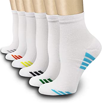 Ankle Compression Socks(3/6/7 Pairs) for Women & Men, Sport Plantar Fasciitis Arch Support Low Cut Running Gym Foot Sock