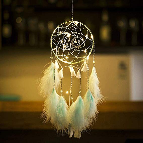 Hotstype LED Lights Dream Catcher Wall Hanging Decoration Room Home Macrame & Knotting