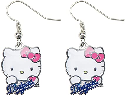 MLB Los Angeles Dodgers Hello Kitty Wordmark Dangler Earrings