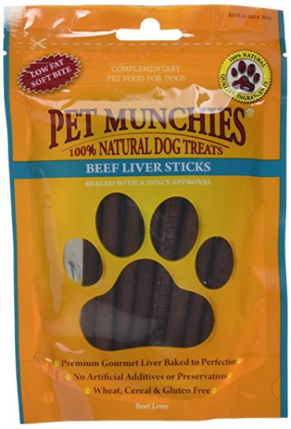 Pet Munchies Beef Liver Sticks, 90g, Box of 8