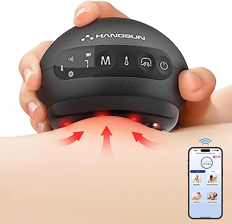 Hangsun Electric Cupping Massager with APP - The All-New CP200 Smart Cupping Therapy Set with Red Light Therapy, 7 Suction Levels, 3 Temperature Settings, and 2Gua Sha Massager Modes…