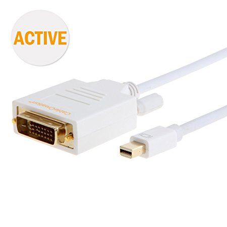 CableCreation (Active) Mini DisplayPort (Thunderbolt Port Compatible) to DVI Cable for MacBook, Imac & More, 6ft White (Eyefinity Compatible)