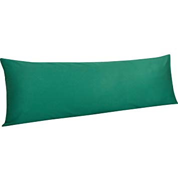 NTBAY 500 Thread Count Cotton Body Pillowcase, Super Soft and Breathable for Adults Pregnant Envelope Closure Body Pillow Cover, 20 x 54 Inches, Dark Green