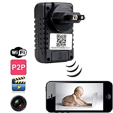 Eovas P2p Wifi Spy Camera Adapter Hidden Adapter Camera Mini Camcorder Video Recorder Cam Security & Surveillance