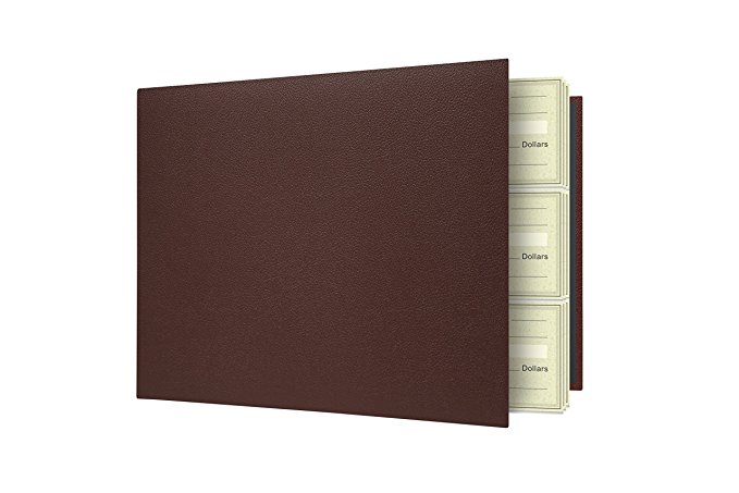7 Ring Business Check Binder for 3 on a Page Checks | Large Storage Pouch, Calendar, and Ballpoint Pen Included, Burgundy