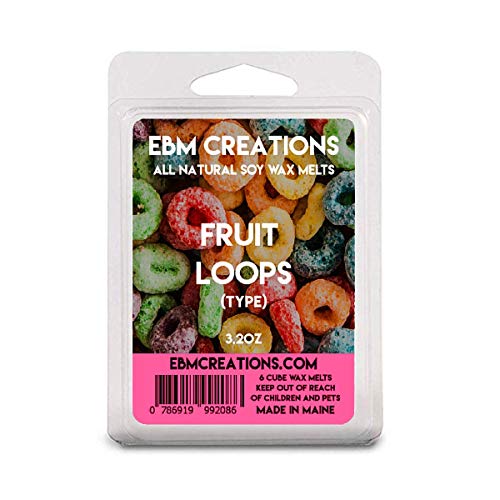 Fruit Loops (Cereal Type) - Scented All Natural Soy Wax Melts - 6 Cube Clamshell 3.2oz Highly Scented!