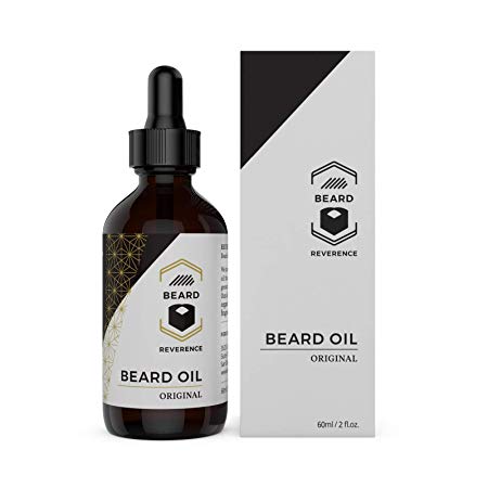 All Natural Beard Oil (2oz) by Beard Reverence – Unscented – Premium Leave-in Conditioner, Softener, Moisturizer for Beard & Mustache Grooming, Health, Growth, and Care