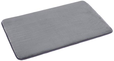 AmazonBasics Non-Slip Memory Foam Bath Mat 18'' x 28'' - Gray, 4-Pack