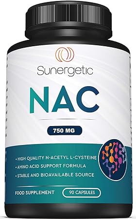 Premium NAC Supplement N-Acetyl Cysteine – 750mg Per Capsule – Supports Liver, Detox Immune, Cellular & Respiratory Health – 90 N Acetyl Cysteine Capsules