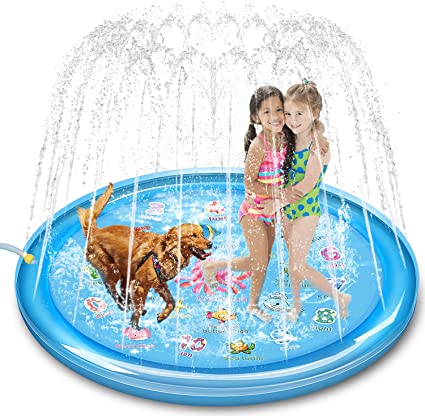 MZTDYTL Splash Pad, 68" Sprinkler for Kids, Kiddie Baby Pool Sprinkler & Splash Play Mat Inflatable Summer Outdoor Water Toys for Toddlers Boys Girls and Kids Age 1 2 3 4 5  Year Old