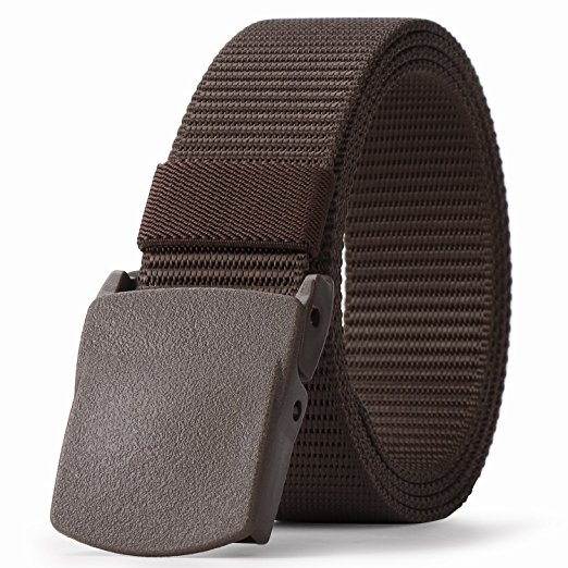 JASGOOD Mens Nylon 1.5in Width Adjustable Belt With Military Plastic Buckle