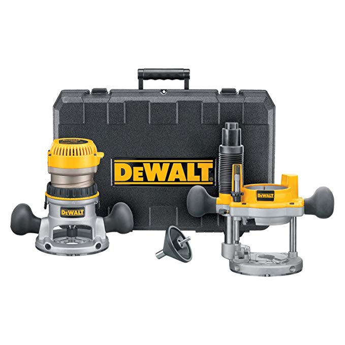 DEWALT DW616PK 1-3/4 Horsepower Fixed Base Plunge Router Combo Kit