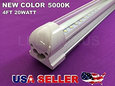 Integrated 10pc 4FT 20W 5000K CLEAR 48" Fluorescent LED TubeLight 96 LEDs.