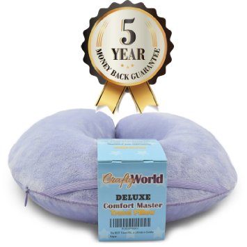 Comfortable Travel Pillows - Comfort Master Travel Neck Pillow - Made From High Quality Memory Foam For Neck Pain And Travel - The Neck Pillow Comes With A Soft Washable Velvet Cover, Purple