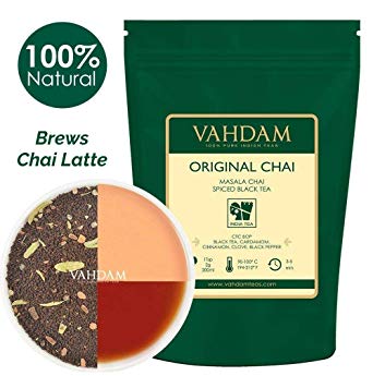 India's Original Masala Chai Tea Loose Leaf (200+ Cups) | 100% NATURAL INGREDIENTS | Black Tea, Cinnamon, Cardamom, Cloves & Black Pepper | Brews Chai Latte | Ancient Indian House Recipe | 454gm