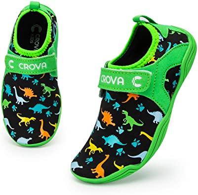 Crova Kids Water Sports Shoes Ultra Light Totally Drainage Quick-Dry Aqua Socks Barefoot Slip-on for Boys Girls Toddler