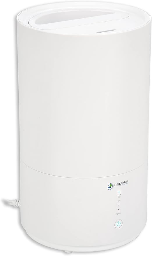 Guardian Technologies Pure Guardian H950AR Ultrasonic Cool Mist Top Fill Humidifier with Aromatherapy.80-Gallon, White