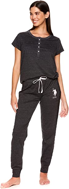 U.S. Polo Assn. Womens 2 Piece Lounge Shirt Elastic Waist Pajama Yoga Sweatpants