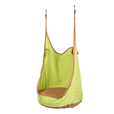 CO-Z Kids Pod Swing Child Hanging Chair Indoor Kid Hammock Seat Pod Nook (Upgraded Two Straps, Green)