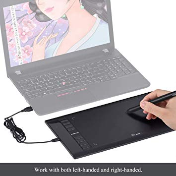 Graphics Tablet M708 Drawing Pad Tablet 8 ExpressKey 10 x 6 Inches Graphics Drawing Pen Tablet M708 - Black