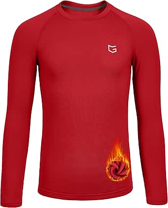 G Gradual Youth Boys Compression Thermal Shirt Long Sleeve Fleece Undershirt for Boy Football Baseball Soccer Base Layer