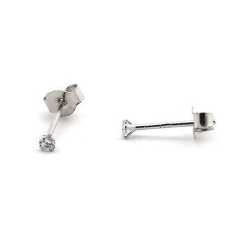 14k Yellow or White Gold Cubic Zirconia Stud Earrings