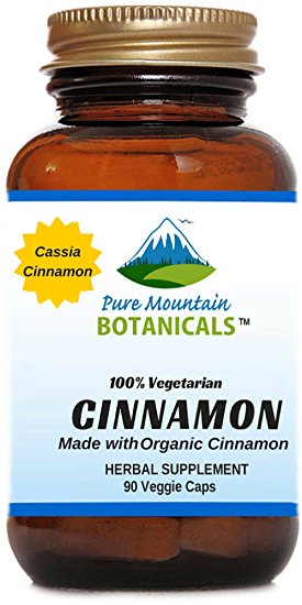 Full Spectrum Cinnamon Capsules. 90 Kosher Veggie Caps. Now made with 450mg of Organic Cassia Cinnamon Bark Powder