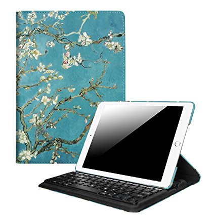 Fintie New iPad 9.7 inch 2017 / iPad Air Keyboard Case - 360 Degree Rotating Stand Cover with Built-in Wireless Bluetooth Keyboard for Apple New iPad 9.7 inch 2017 / iPad Air (2013 Model), Blossom