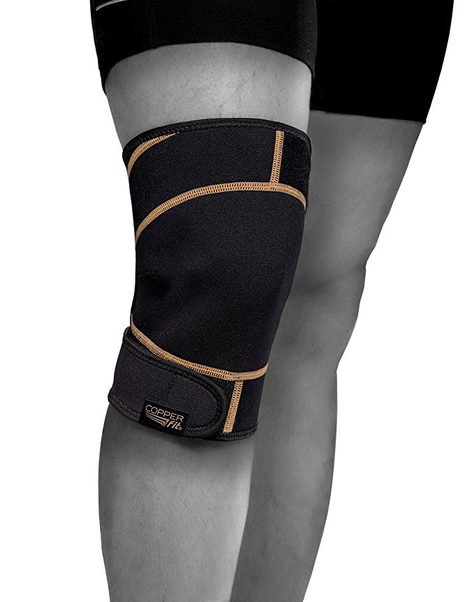 Copper Fit Rapid Relief Knee Wrap with Hold/Cold Therapy Underwear, Black