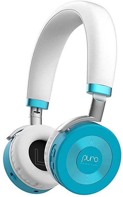JuniorJams Volume Limiting Headphones for Kids 3  Protect Hearing – Foldable & Adjustable Bluetooth Wireless Headphones for Tablets, Smartphones, PCs – 22-Hour Battery Life by Puro Sound Labs, Teal