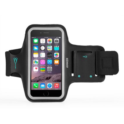 iPhone 6s Armband Anker Sport Armband for iPhone 6  iPhone 6s 47 inch for Sports Running Jogging Walking Hiking Workout and Exercise Sweat-Free High-Quality Neoprene with Headphone and Key Slots and 2 Extra Cuttable Velcro Strips