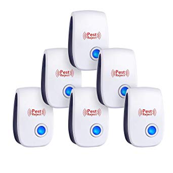 Ultrasonic Pest Repeller 2019 - Ultrasonic Pest Repellent Pest Control Professional Plug in Electronic Repel (6 Pack) - Repels Ants, Fleas, Rats, Rodents, Roaches, Fruit Flies.etc