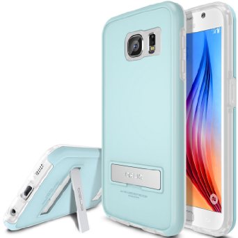 Galaxy S6 Case, OBLIQ [Skyline Advance][Mint/Frost White] Kickstand Thin Bumper Armor Scratch Resist Fit Metallic Finish Dual Layered Heavy Duty Hard Protection Hybrid High Quality Clear Case (for Samsung Galaxy S6)