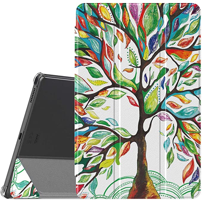 MoKo Case Compatible with Galaxy Tab S6 Lite 10.4 2020, Smart Shell Stand Cover with Translucent Frosted PC Back Shell Fit Samsung Galaxy Tab S6 Lite 10.4 2020 SM-P610/P615 ONLY - Lucky Tree