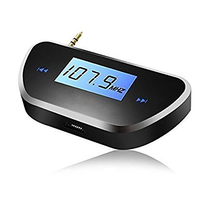 FM Transmitter, [New Version] Novo Icon FM Transmitter Radio Adapter for iPod iPad iPhone 6s, Samsung Galaxy S6, Blackberry and Other Smart Phones & Audio Devices with 3.5mm Audio Jack