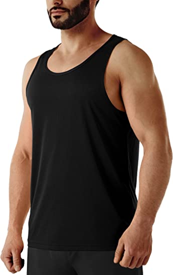 URBEST Men's Neon Workout Sleeveless Shirts Quick Dry Swim Beach Muscle Gym Running Athletic Tank Top