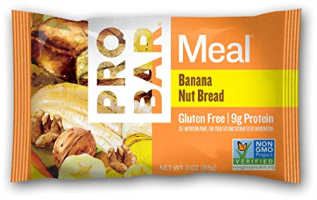 Probar Meal Bar, Banana Nut Bread, 3 Oz, 12 Count in 1 Box - Plant-Based Whole Food Ingredients