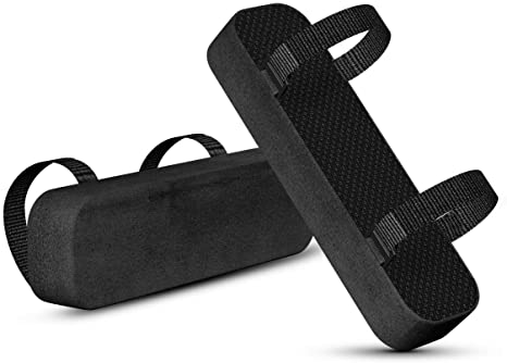 Yasolote Chair Armrest Pads,2 Pack Padded Armrest Cushion Pads with Memory Foam Elbow Pillow for Forearm Pressure Relief,Arm Chair Covers for Office Chairs,Wheelchair,Comfy Gaming Chair (Black)
