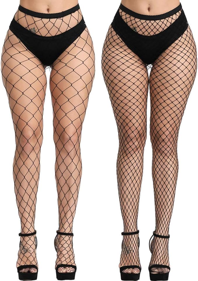 Women High Waist Tights Fishnet Stockings Stretchy Lace Thigh High Stockings Pantyhose