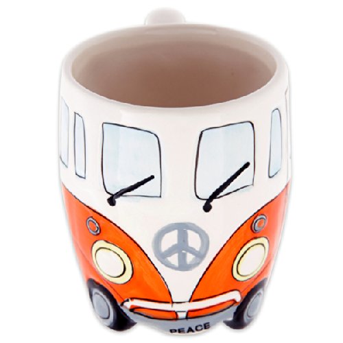 Volkswagen - Orange Ceramic Shaped Coffee Mug / Cup (VW Camper Van / Bully / T1)