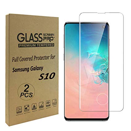 Galaxy S10 (6.1in) Clear Screen Protector, [Case Friendly][9H Hardness][ Fingerprint Unlocking][Bubble-Free] Tempered Glass Screen Protector for Samsung Galaxy S10 (S10 Clear)