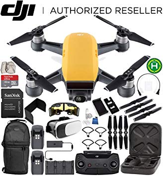 DJI Spark Portable Mini Drone Quadcopter Fly More Combo Everything You Need Bundle (Sunrise Yellow)