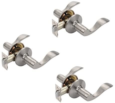 Dynasty Hardware HER-82-US15 Heritage Lever Passage Set, Satin Nickel, Contractor Pack (3 Pack)