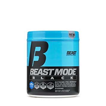 Beast Sports Nutrition Beast Mode Black Pre-Workout Formula. Explosive Energy & Sharp Focus. Agmatine for Massive Pumps, Calcium Fructoborate For Maximum Testosterone. 30 Servings, Blue Raspberry