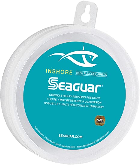 Seaguar Inshore Fluorocarbon Fishing Leader – Strong and Highly Abrasion Resistant, Excellent Impact and Knot Strength, Fast Sinking and Virtually Invisible Underwater, 100 Yard Spool