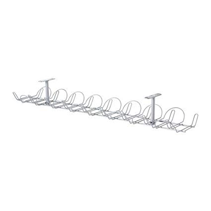Ikea SIGNUM Cable Duct Horizontal, Silver Metal Clips, Grey, 86 x 21 x 5 cm