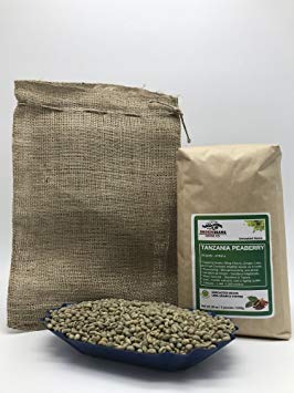 5LBS - TANZANIA PEABERRY (includes FREE BURLAP BAG) Specialty-Grade – Fresh-Current-Crop – Unroasted Green Coffee Beans – Wet Processed, Sundried – Plant Varietal Bourbon, Typica – Farm: Tembo Coffee