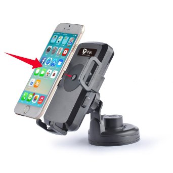 Itian QI Vehicle Mounted Wireless Charger Charging Cradle, In Car Wireless Charger,With Suction Cup, Air Vent Mount For Galaxy S3 S4 S5 Note2 Note3 Nexus4 5 7 LG G2 G3 Nokia Lumia 1020/ 920/928, MOTO Droid Maxx/Droid Mini,HTC Droid DNA, HTC Rzound,Blackberry Z30 (Black)