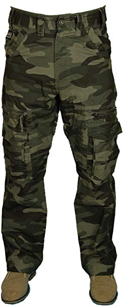 Kam Mens CAMO Combat Cargo Trouser Pants Relaxed FIT 30-60